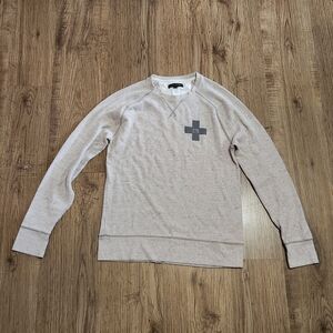 Banana Republic Light Beige Crewneck Sweater with Chest Emblem